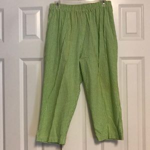 P.B.G. Green & White Check Capris